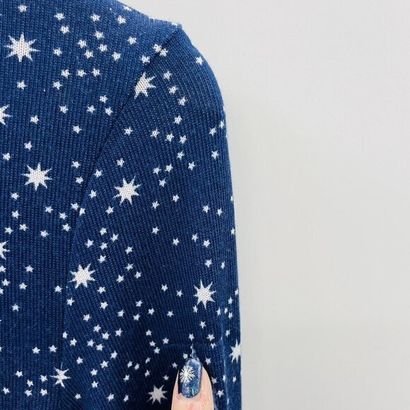 Charter Club Womens Size Small Soft Knit Henley Pajama Top Stars Print Blue 327 - Picture 5 of 8